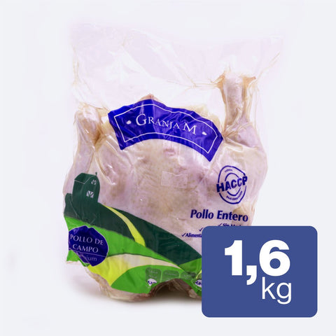 Pollo entero de campo Granja M 1,6 kg Congelado